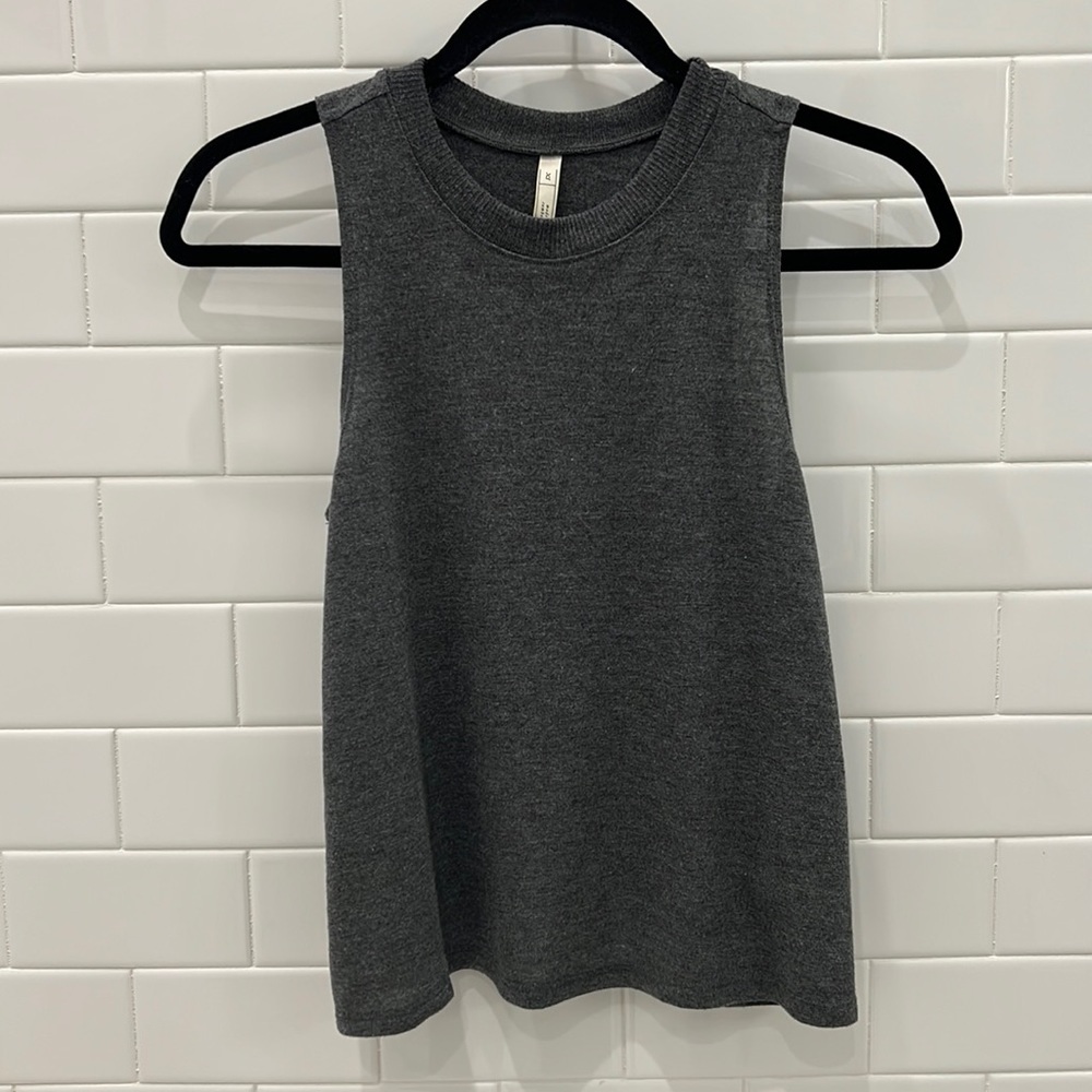 LLD Athletica Gray Cropped Crossback Tank Top